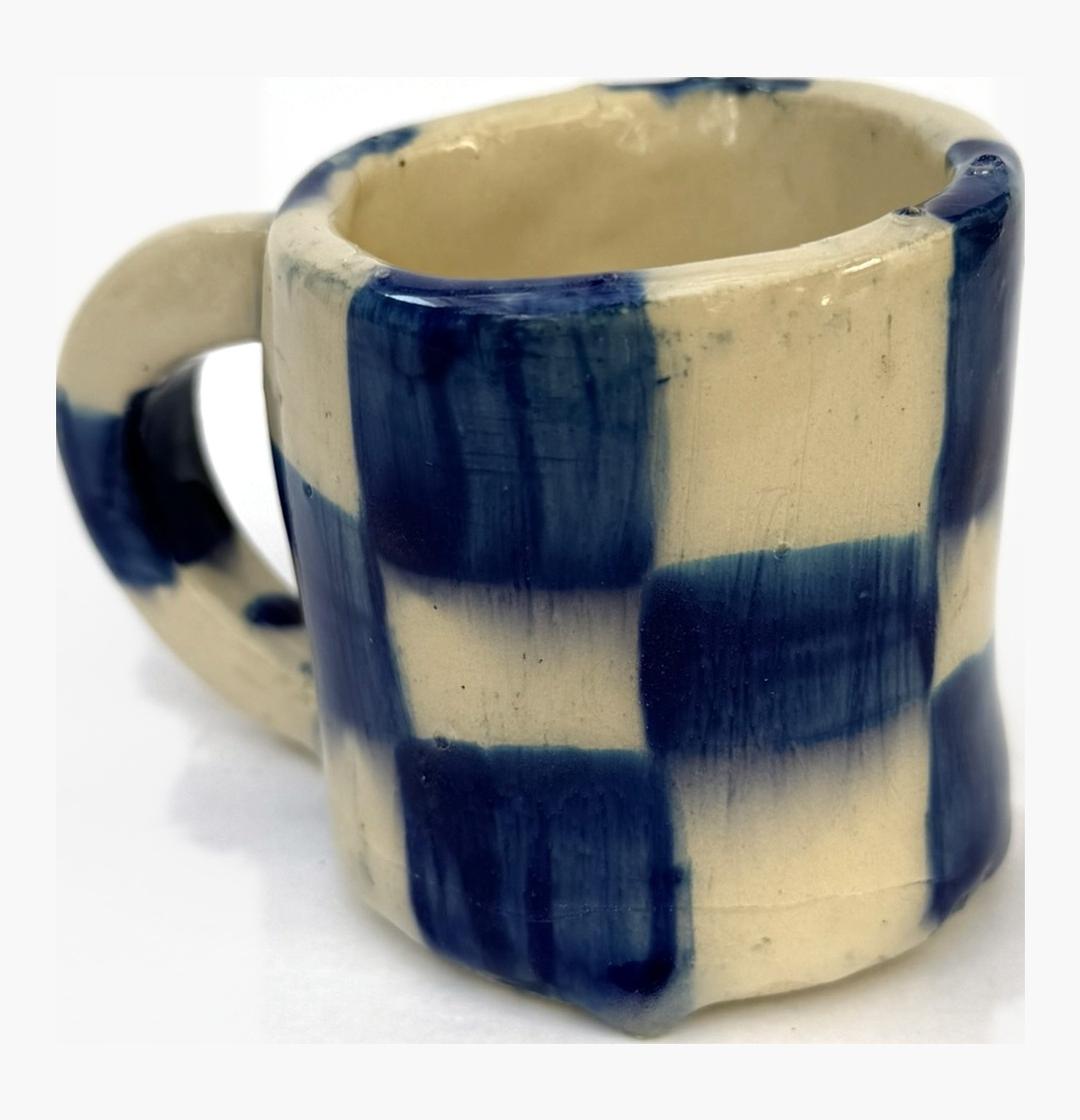 Retro checkered latte mug