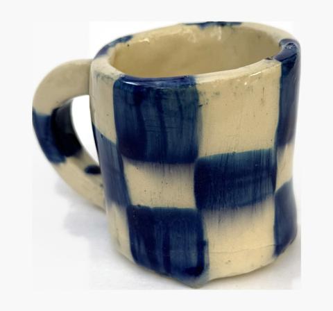 Retro checkered latte mug